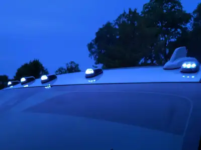 Race Sport Jeep Cherokee White LED Lopro Wireless Solar-Powered Truck Cab Light 5-Piece Roof System - no Drilling, no Holes, no Wiring