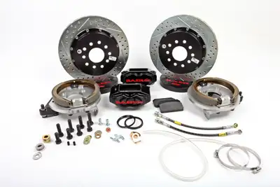 Baer Brake Systems SS4 Plus Brake System Rear 64-77 GM A-Body Cars W/OE Small Pattern 10/12 Bolt Bearing On Axle (Boa) Housing Ends Also Fits Hybrid 10/12 Bolt Non-Flush Mount 3.150 Inch Bearing Black Baer Brakes