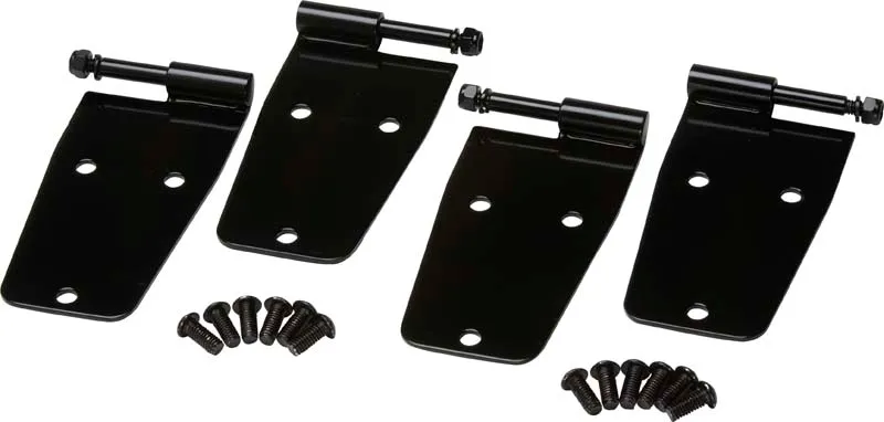 Jeep CJ/YJ Hardtop Door Hinge Set Without Mirror Holes 4 Pieces 76-93 CJ and Wrangler YJ Powdercoat Black Kentrol product image