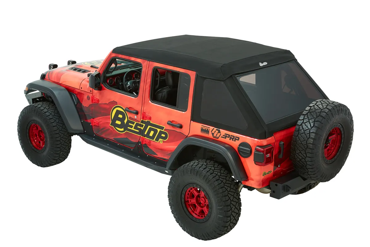 Trektop Ultra Slantback Soft Top For Jeep 2018-Current Wrangler JL 4 Door Black Bestop product image