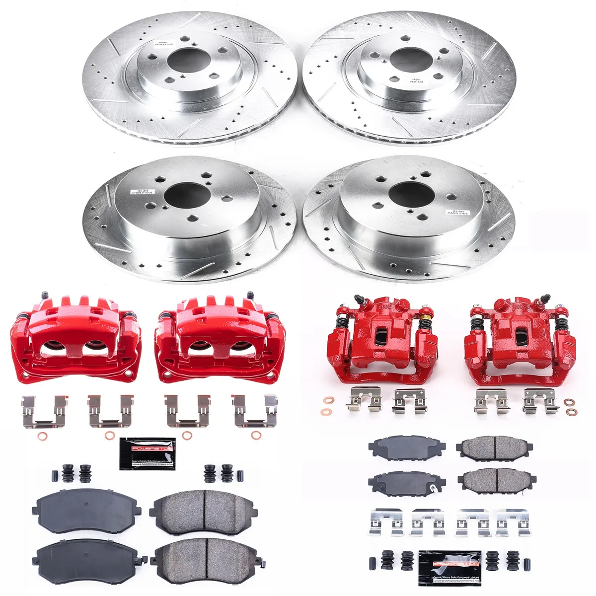 Z23 Evolution Sport Upgrade Kit: Drilled/Slotted Rotors; Carbon-Fiber Ceramic Pads; Powder Coated Calipers product image