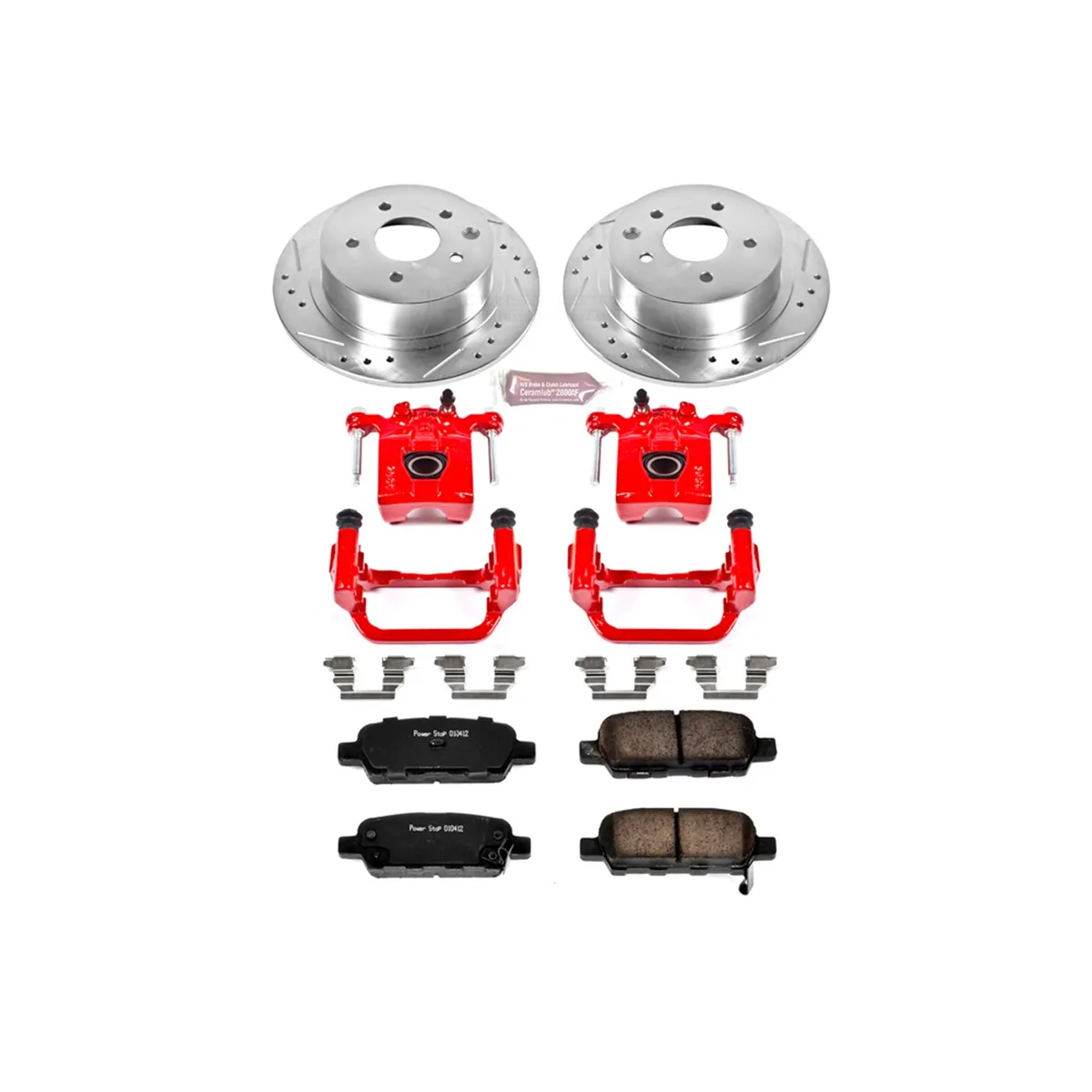 Z23 Evolution Sport Upgrade Kit: Drilled/Slotted Rotors; Carbon-Fiber Ceramic Pads; Powder Coated Calipers product image
