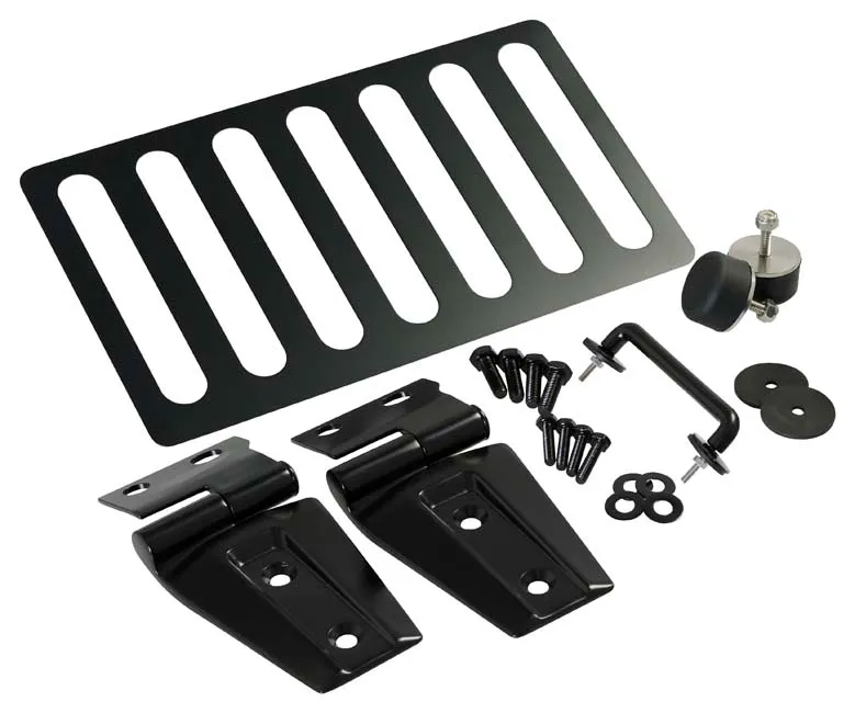 Jeep JK Hood Kit Without Hood Catch 07-18 Wrangler JK Powdercoat Black Kentrol product image