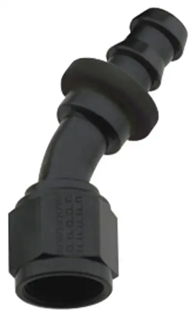 Fragola Performance Systems Hose Fitting #6 30 Deg Push Lock Black