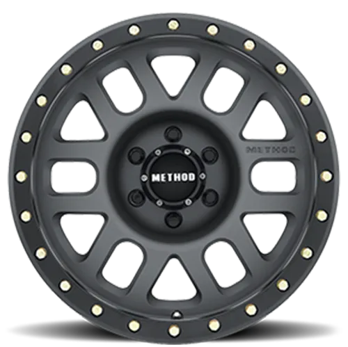 Method Race Wheels Aluminum Wheels 17x8.5 Grid MR309 Bolt Pattern 6 On 139.7 Offset 0 Lip Size 1.61 Titanium GY Black Street Loc Method