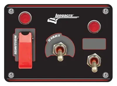 Longacre Ignition Panel Black w/ 1 Acc and Pilot Light