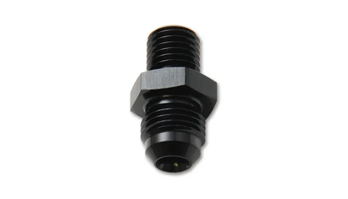Vibrant Performance Straight AN to Metric Adapter Fitting; -10AN; M14x1.5 Metric Size; 6061 Aluminum; Black Anodized;