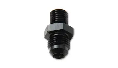 Vibrant Performance Straight AN to Metric Adapter Fitting; -10AN; M14x1.5 Metric Size; 6061 Aluminum; Black Anodized;