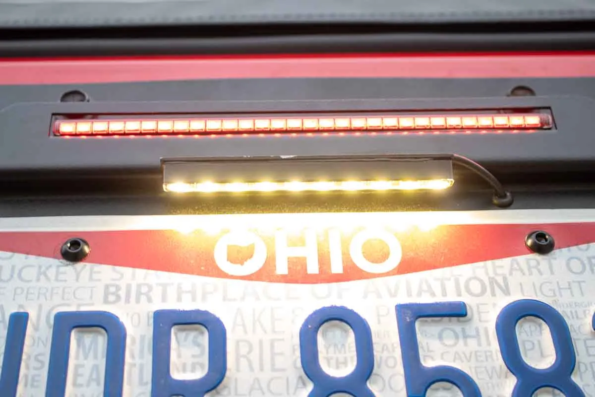 9706 Wrangler Back Side License Plate Mount With LED 2 Stage Gloss Powder Coat product image