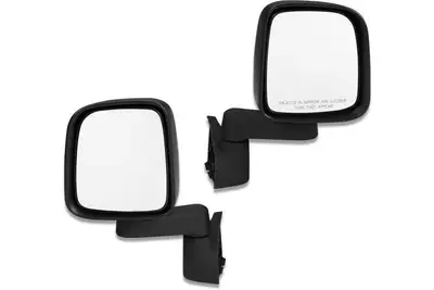 Bestop Jeep Mirror Replacement Set For Jeep 1987-1995 Wrangler YJ Slotted Arm Design Black ABS Composite Bestop
