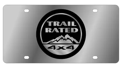 Eurosport Daytona Jeep Trail Rated 4X4 Stainless Steel License Plate