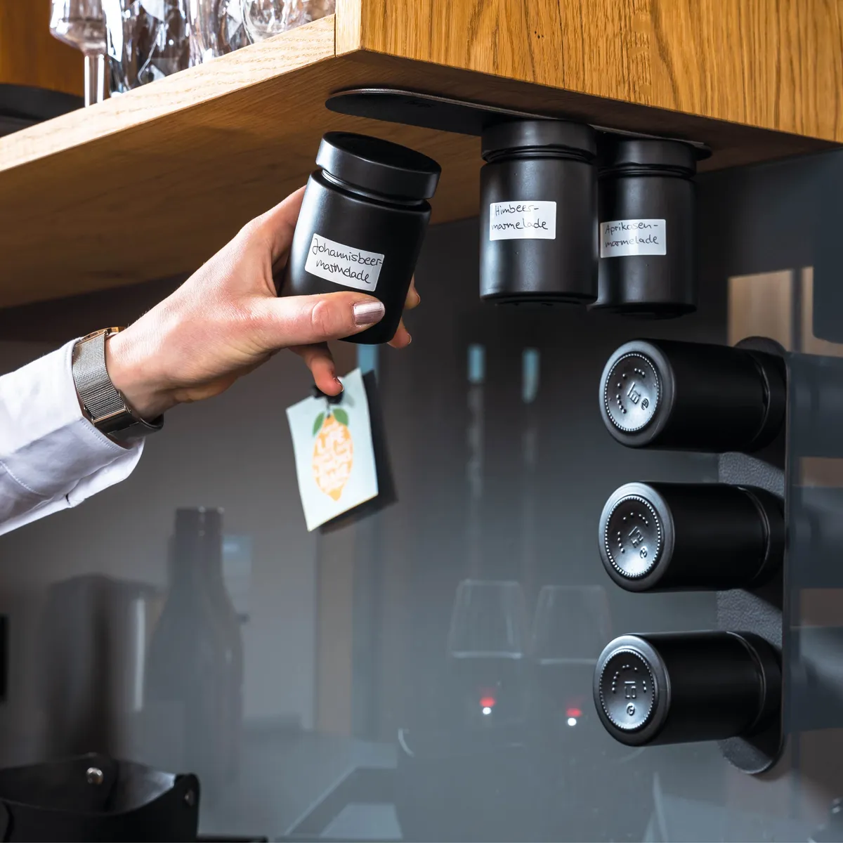 Magnetic Deli Jars All Black 192 ml Including Black Ledge product image