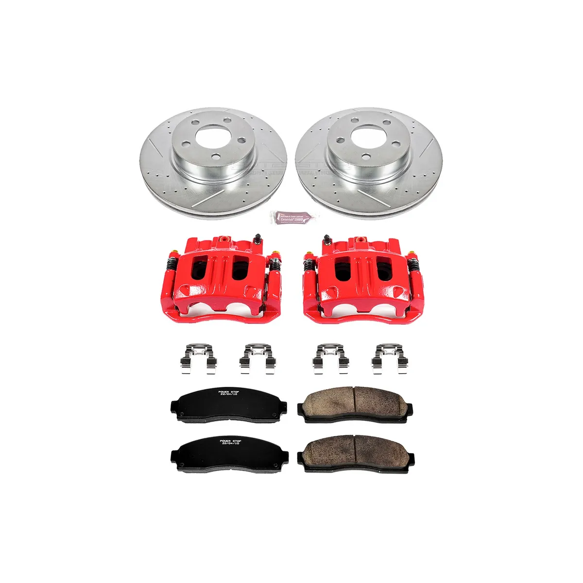 Z23 Evolution Sport Upgrade Kit: Drilled/Slotted Rotors; Carbon-Fiber Ceramic Pads; Powder Coated Calipers product image
