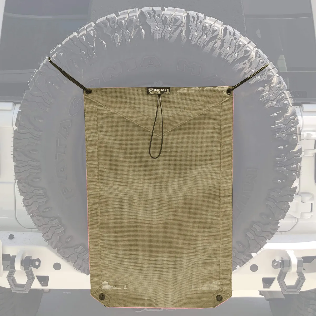 Spare Tire Trash Bag & Pet Divider Pat Pend for Jeep Wrangler, Gladiator, Ford Bronco, etc Bartact - WHITE product image