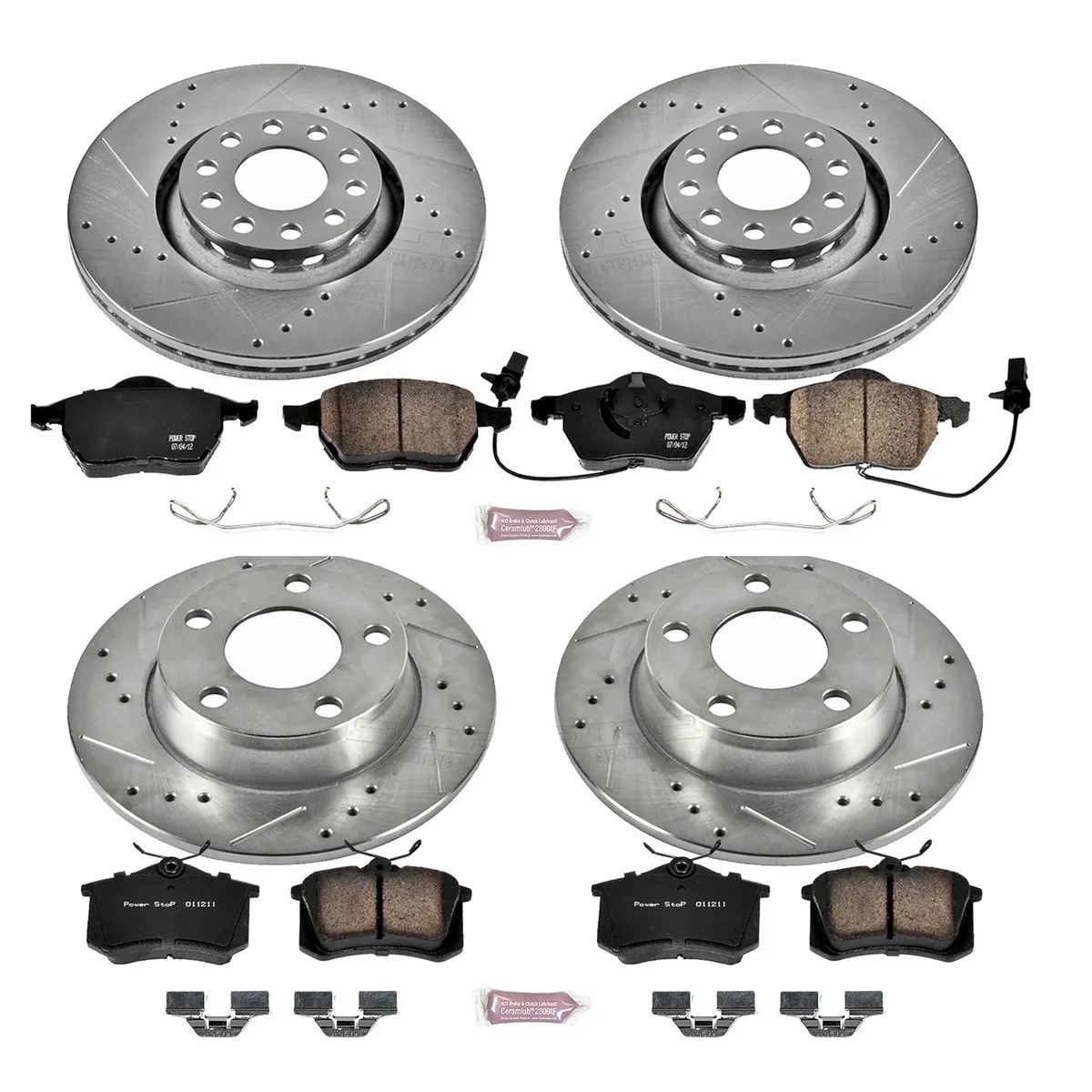 Z23 Evolution Sport Upgrade Kit: Drilled/Slotted Rotors; Carbon-Fiber Ceramic Pads W/Hardware product image