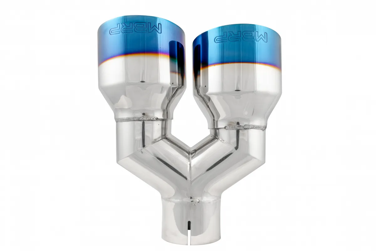 T304 Stainless Steel Burnt End Tip Pro Series 2.5 Inch ID Dual 4 Inch OD Out 9.55 Inch Length Single Wall MBRP product image