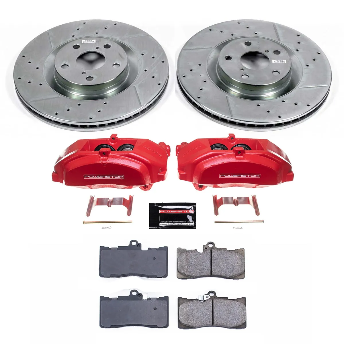 Z23 Evolution Sport Upgrade Kit: Drilled/Slotted Rotors; Carbon-Fiber Ceramic Pads; Powder Coated Calipers product image