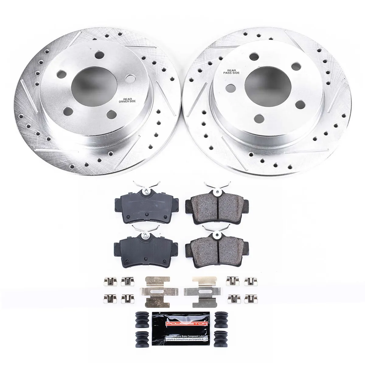 Z23 Evolution Sport Upgrade Kit: Drilled/Slotted Rotors; Carbon-Fiber Ceramic Pads W/Hardware product image