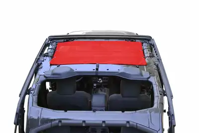 Steinjager Tops and Covers 2018 to Present Fabric Teddy Front Seats only Red