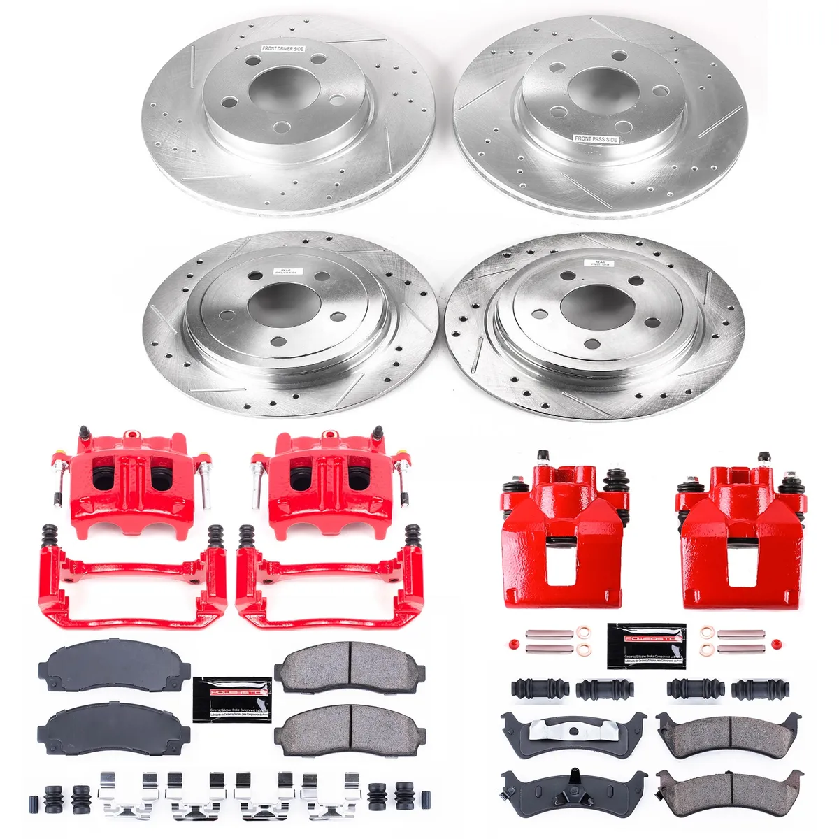 Z23 Evolution Sport Upgrade Kit: Drilled/Slotted Rotors; Carbon-Fiber Ceramic Pads; Powder Coated Calipers product image