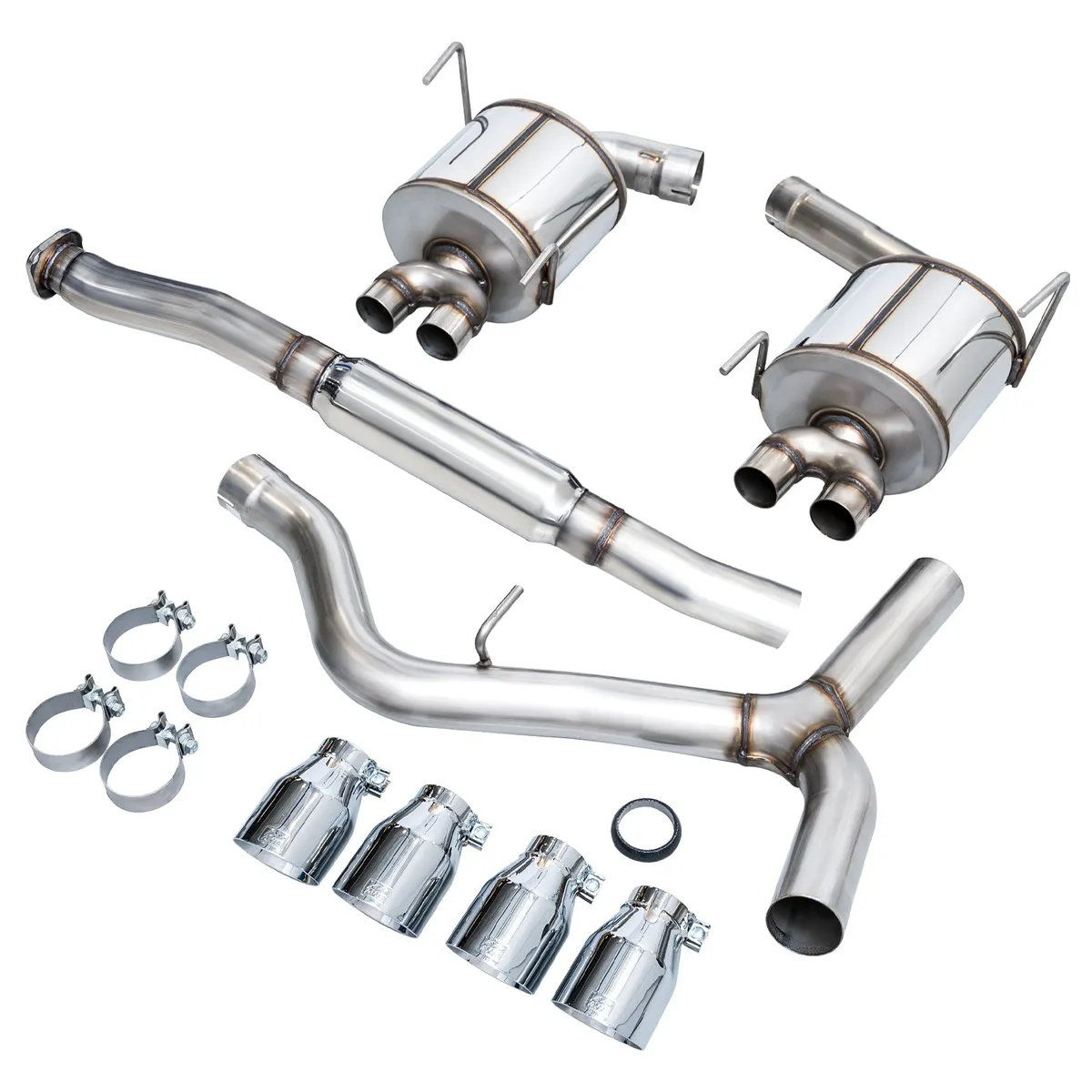 Awe Touring Edition Exhaust For va Sti / gv Wrx / gv Sti Sedan - Chrome Silver Quad Tips (102mm) product image