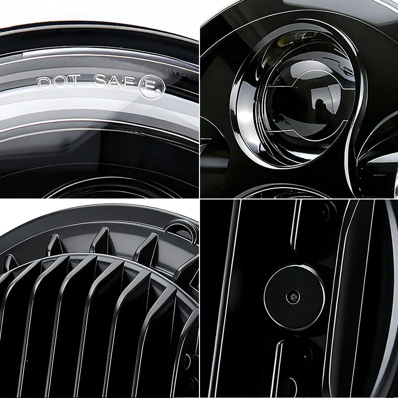 "7"" Jeep Wrangler LED Headlights with RGB Halo App Or Remote Control for 1997-2018" product image