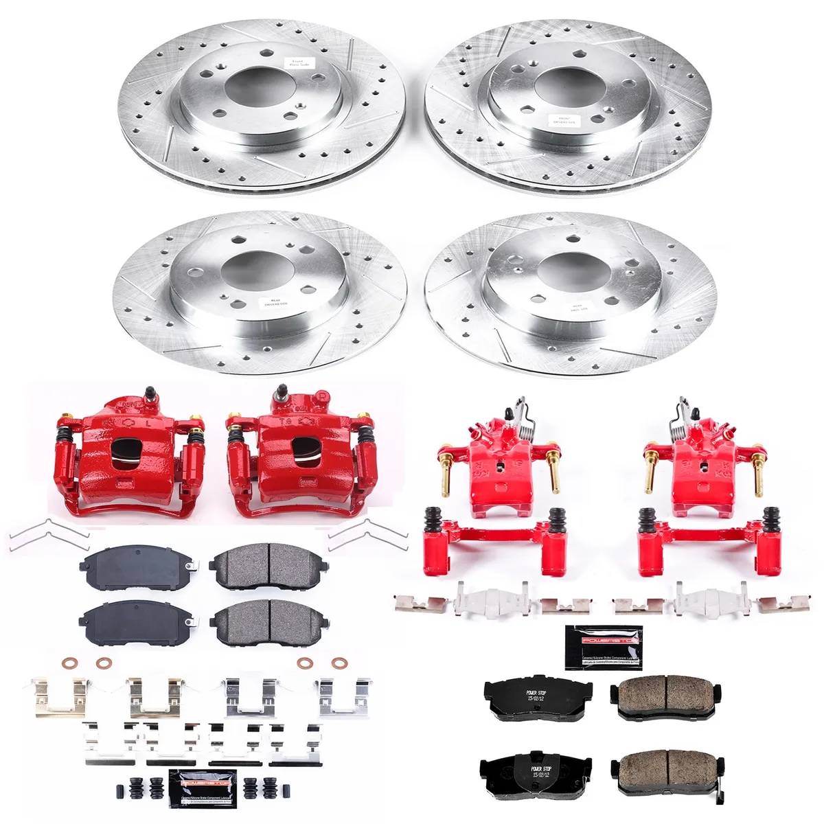 Z23 Evolution Sport Upgrade Kit: Drilled/Slotted Rotors; Carbon-Fiber Ceramic Pads; Powder Coated Calipers product image