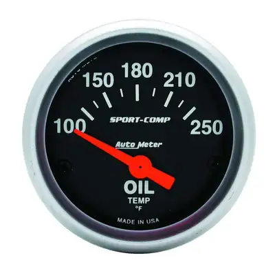 AutoMeter 2-1/16 In. Oil Temperature, 100-250 Fahrenheit, Sport-Comp