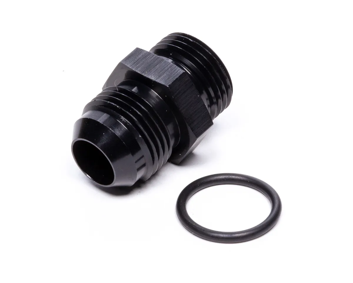 Vibrant Performance Male AN to Male ORB Straight Adapter Fitting; -10AN; -10AN ORB; 6061 Aluminum; Black Anodized; w/O-Ring;