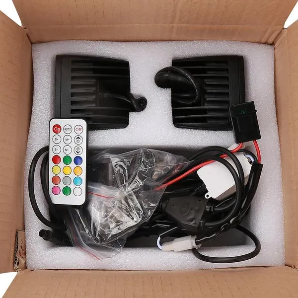 "3"" 18W Square LED Pods Work Light Bars with RGB Halo for Off-road Truck" product image