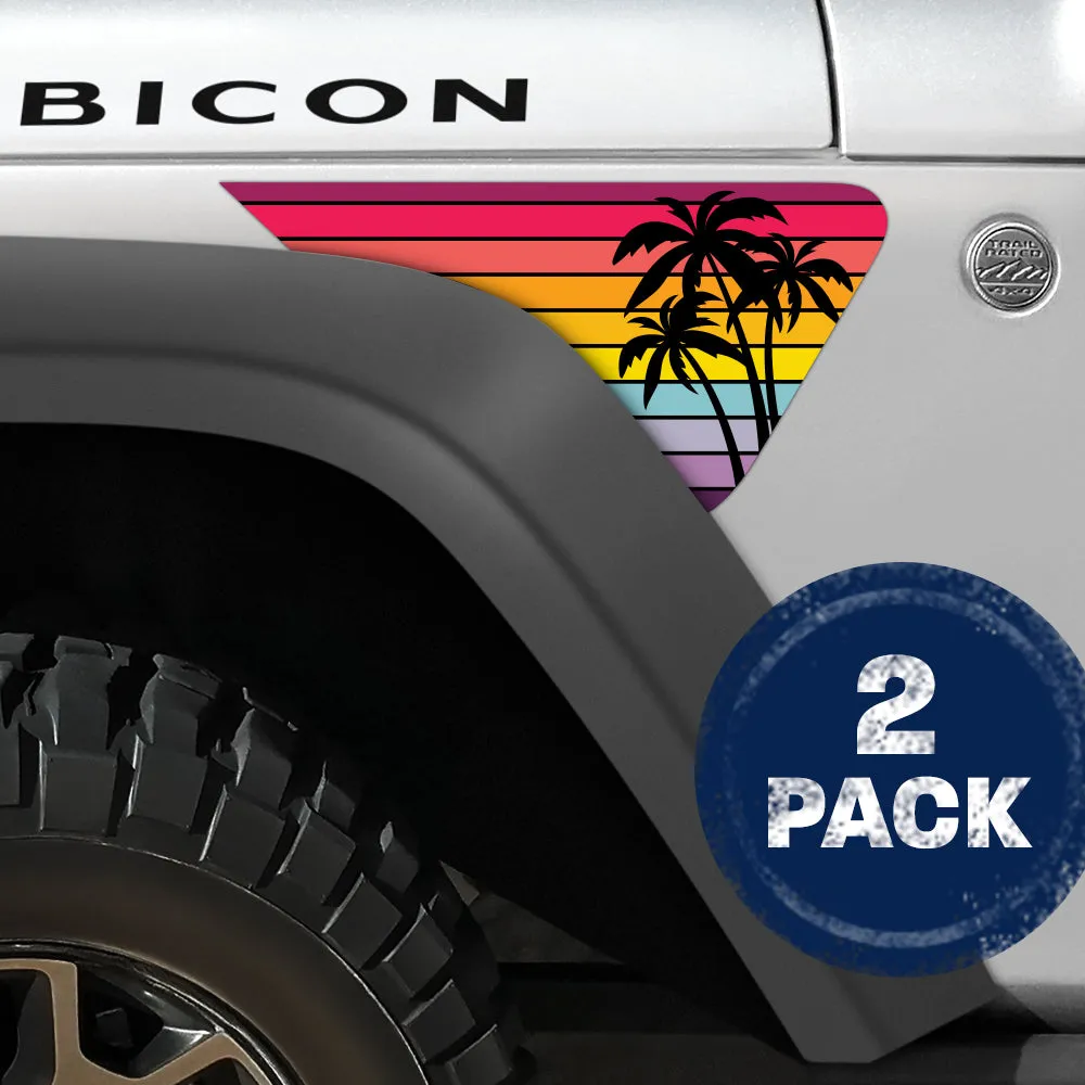 Palm Trees 2pc Vinyl Fender Decal product image