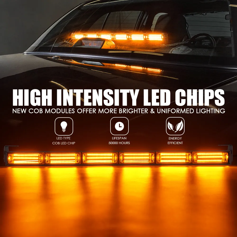 Xprite 27" G2 Vigilante Series 30W Traffic Advisor COB LED Strobe Light Bar with Suction Cup Brackets product image