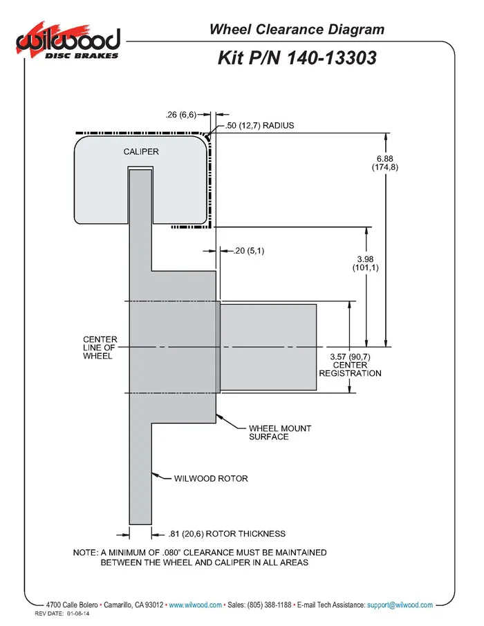 1966 - 1975 Ford Forged Dynapro 6 Big Brake Front Brake Kit (Hat) - 140-13303 product image
