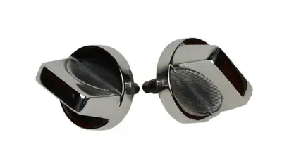 Kentrol Jeep CJ/YJ Windshield Knobs Pair 76-95 CJ and Wrangler YJ Polished Silver Kentrol
