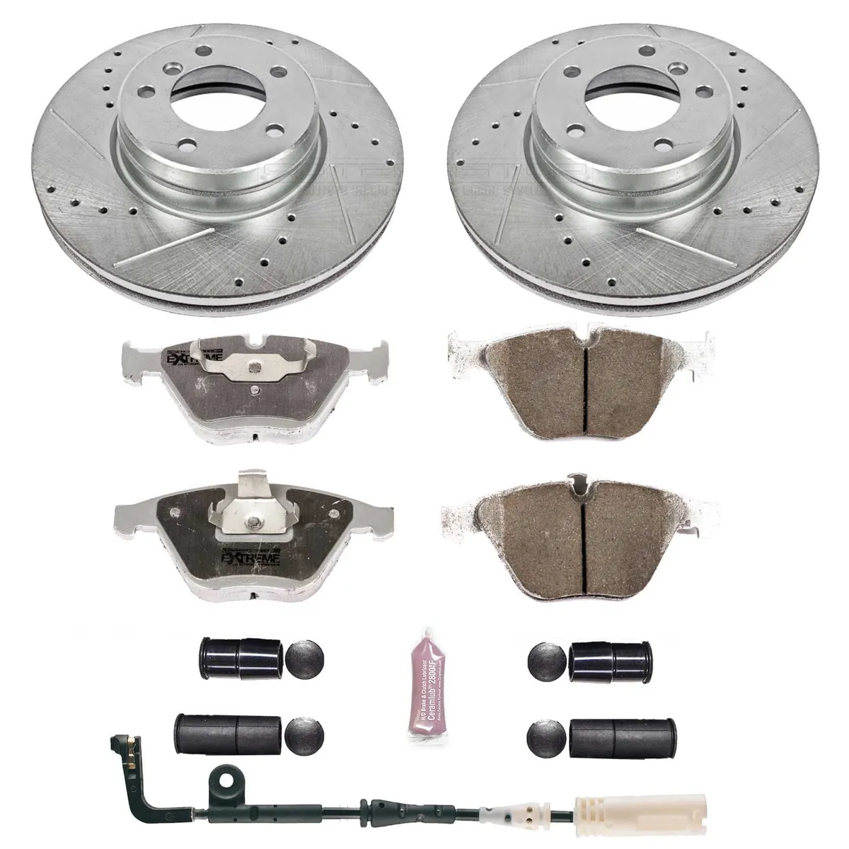 Z26 Street Warrior Upgrade Kit: Drilled/Slotted Rotors; Carbon-Fiber Ceramic Pads W/Hardware; Pad Sensors product image