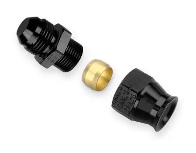 Earl's Performance Black Ano Alum Tube Adapter 8 Male an to 3/8in