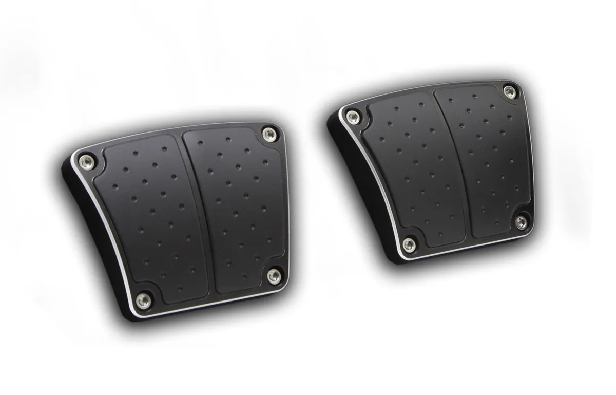 Brake Or Clutch Pedal Pad; Black Anodized Finish; Aluminum Inserts; Molded Rubber Inserts; product image
