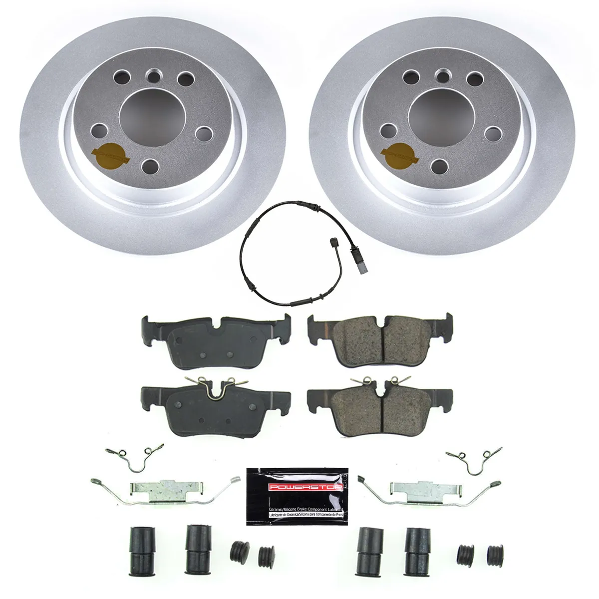 Z23 Sport Geomet Coated Rotor Kit For European Vehicles: Genuine Geomet Fully Coated Rotors; Carbon-Fiber Ceramic Pads W/Hardware; Pad Sensors product image