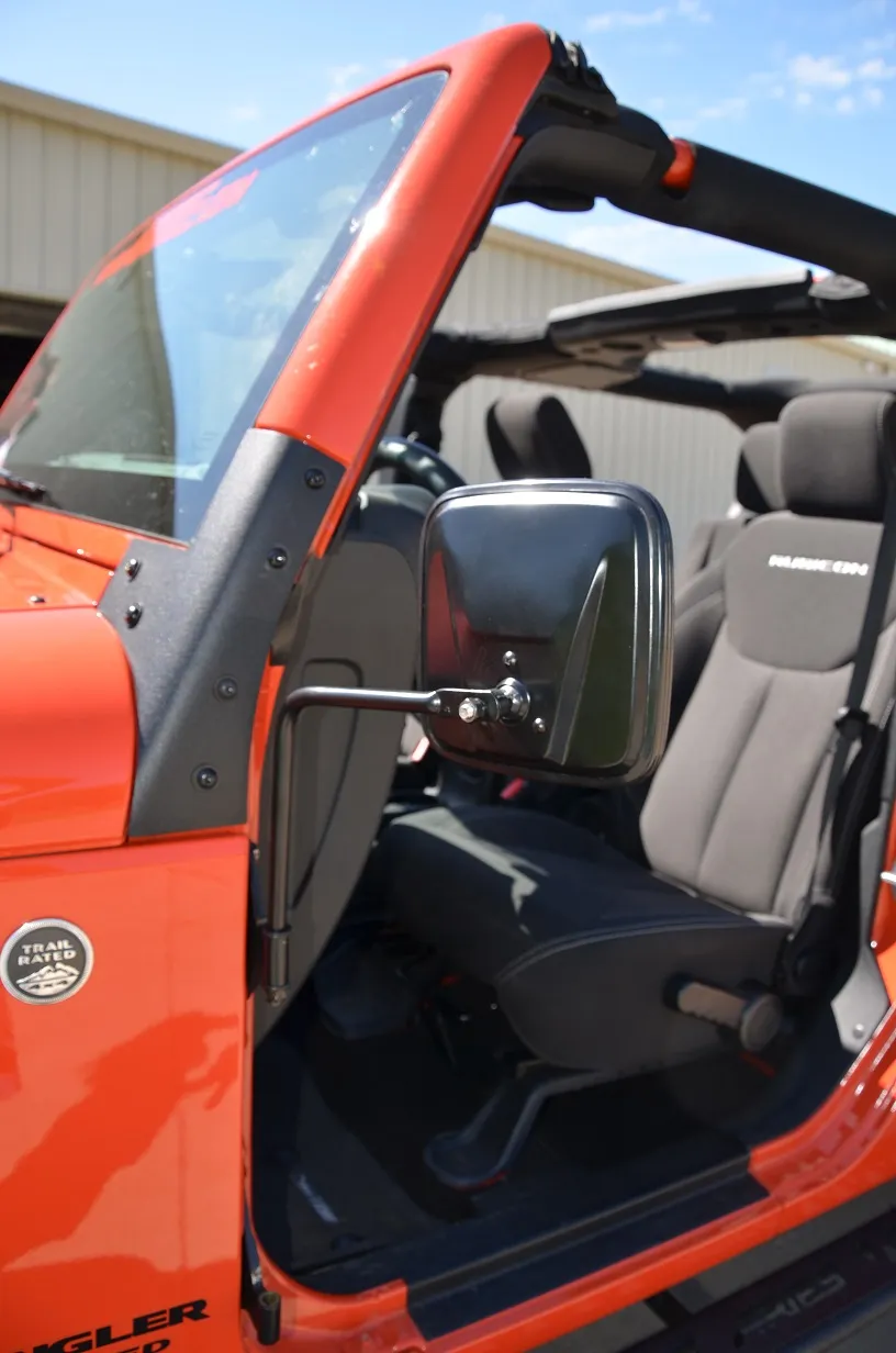 JEEP CJ/YJ/TJ/JK Outback Mirrors Pair 76-18 CJ and Wrangler YJ/TJ/JK Powdercoat Black Kentrol product image