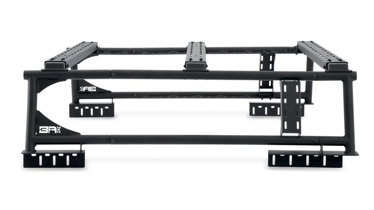 Mid Size Universal Overland Rack; Light-Textured; Black; Metal; product image