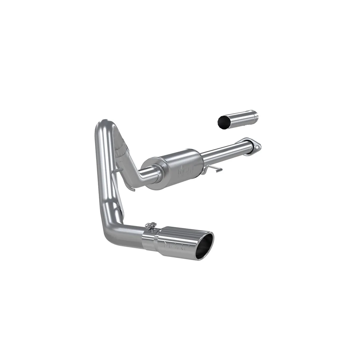 Armor Lite Cat Back Exhaust System; 3 in.; Incl. Front Pipe/Ext. Pipe/Muffler/Over Axle Pipe/Tailpipe/Hardware/4 in. OD Tip; Single Side Exit; Aluminized; product image