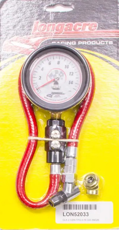 Longacre Tire Gauge 0-15PSI 2.5in GID Dual Bleed Deluxe