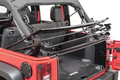 MasterTop Jeep JK Full Hardware Top Tinted Glass 10-18 Wrangler JK 4 Door Black MasterTwill MasterTop