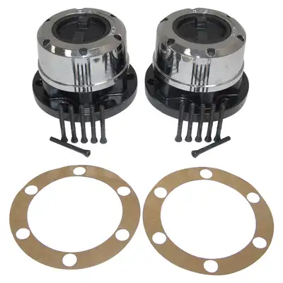 Crown Automotive Jeep Replacement 1972-1975 CJ-6;1972-1981 CJ-5;1976-1981 CJ-7;1981-1981 CJ-8;w/ 6-Bolt Flange Mounting; Manual Locking Hub Set for Standard 27-Spline Axle Shafts