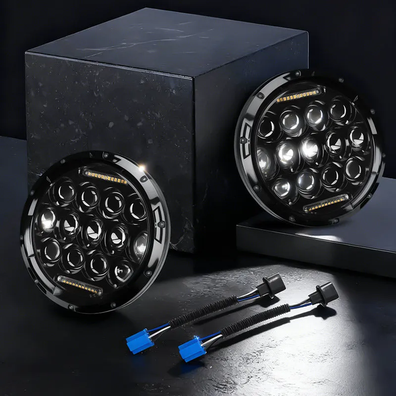 "Honey Comb 7"" 75W Cree LED Headlight DRL Hi/Lo Beam For 1997+ Jeep Wrangler JK/TJ/CJ/LJ/JL & Gladiator JT" product image