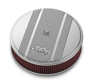 Holley 14x3 Die Cast Finned Alm Air Cleaner Polished