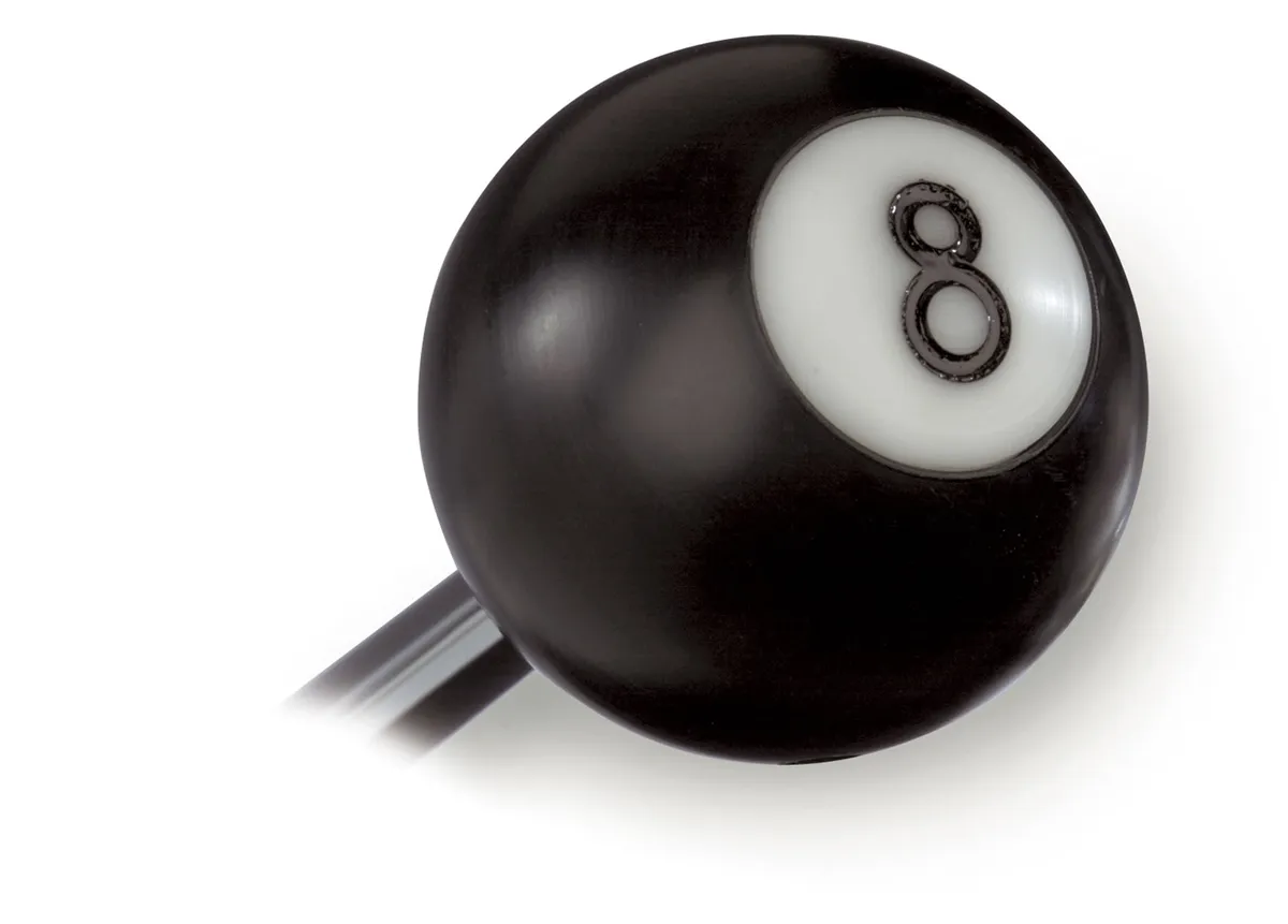 Auto Transmission Shifter Knob; For Lokar Shifters Only; Plain Button; Billet Aluminum; 8 Ball; product image