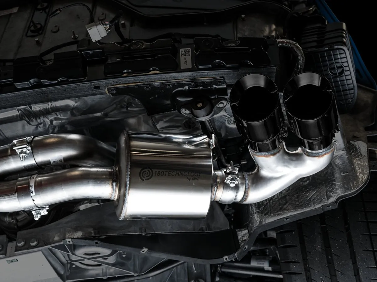 AWE Track Edition Exhaust for C8 Corvette - Quad Chrome Silver Tips product image