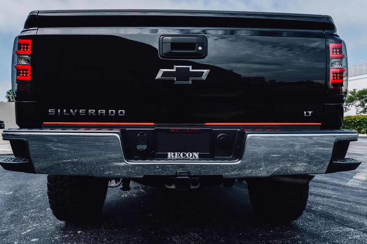 49inch Tailgate Bar w Ultra High-Power Dual Row Red Inchscanninginch LED Turn Signals And Ultra High-Power Dual Row Red LED Brakerunning Lights And Ultra High-Power Dual Row White LED Reverse Lights 49inch Bar Fits Most Flare Side And Smaller Trucks an product image