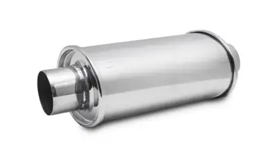 Vibrant Performance Ultra Quiet Resonator; 2.75 in. Inlet ID; 2.75 in. Outlet ID; 4.75 in. H; 6.5 in. W; 9.75 in. Body L; 13.75 in. Overall L; Stainless Steel;